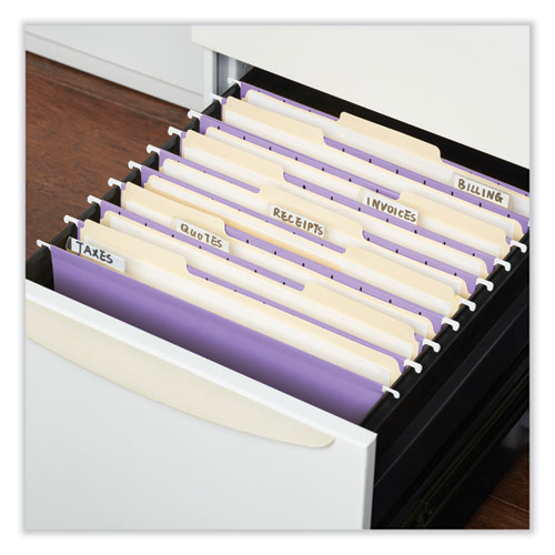 Universal Deluxe Bright Color Hanging File Folders, Letter Size, 1/5-Cut Tabs, Violet, 25/Box (14120)