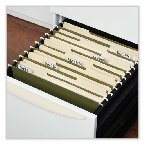 Universal Box Bottom Hanging File Folders, 1" Capacity, Letter Size, 1/5-Cut Tabs, Standard Green, 25/Box (14141)