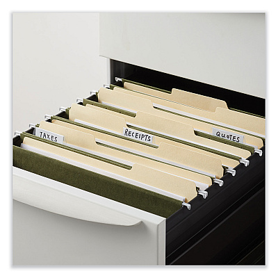 Universal Box Bottom Hanging File Folders, 2" Capacity, Letter Size, 1/5-Cut Tabs, Standard Green, 25/Box (UNV14142)