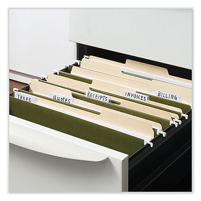 Universal Box Bottom Hanging File Folders, 3" Capacity, Letter Size, 1/5-Cut Tabs, Standard Green, 25/Box (UNV14143)
