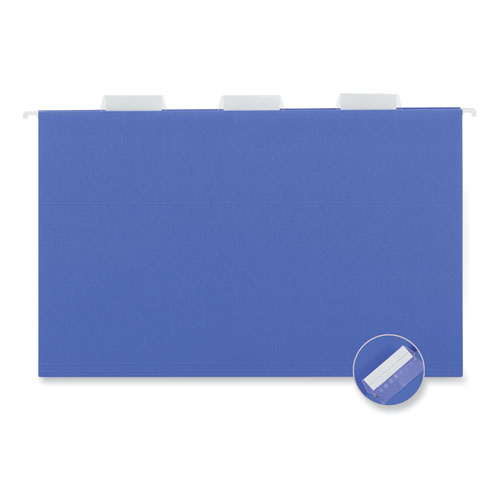 Universal Deluxe Bright Color Hanging File Folders, Legal Size, 1/5-Cut Tabs, Blue, 25/Box (14216)