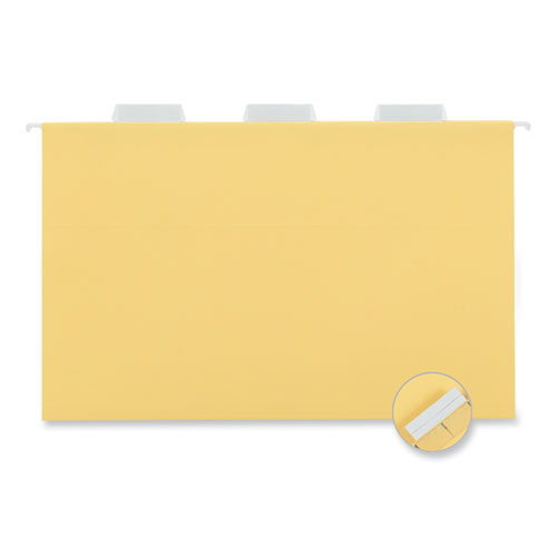 Universal Deluxe Bright Color Hanging File Folders, Legal Size, 1/5-Cut Tabs, Yellow, 25/Box (14219)