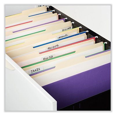 Universal Deluxe Bright Color Hanging File Folders, Legal Size, 1/5-Cut Tabs, Violet, 25/Box (UNV14220)