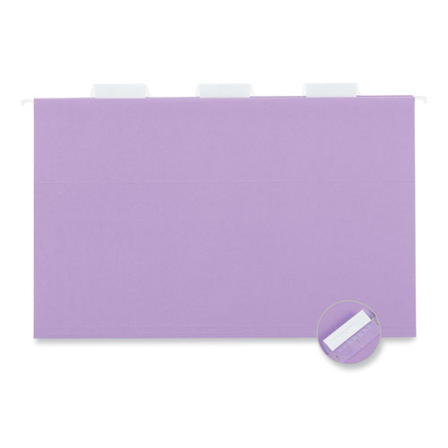Universal Deluxe Bright Color Hanging File Folders, Legal Size, 1/5-Cut Tabs, Violet, 25/Box (14220)