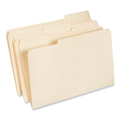 Universal Top Tab File Folders, 1/3-Cut Tabs: Assorted, Legal Size, 0.75" Expansion, Manila, 100/Box (UNV15113)