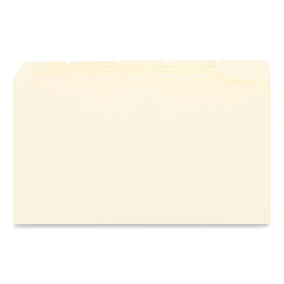 Universal Top Tab File Folders, 1/5-Cut Tabs: Assorted, Legal Size, 0.75" Expansion, Manila, 100/Box (UNV15115)