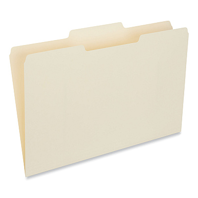 Universal Top Tab File Folders, 1/3-Cut Tabs: Center Position, Legal Size, 0.75" Expansion, Manila, 100/Box (UNV15122)
