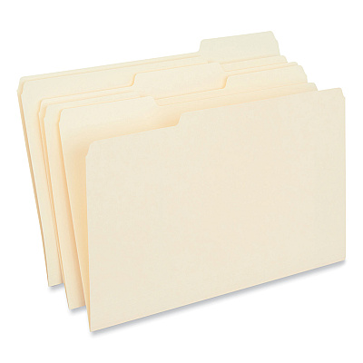 Universal Interior File Folders, 1/3-Cut Tabs: Assorted, Legal Size, 9.5-pt Manila, 100/Box (UNV15213)