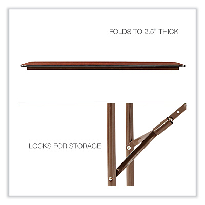 Alera Wood Folding Table, Rectangular, 59.88w x 17.75d x 29.13h, Mahogany (ALEFT726018MY)