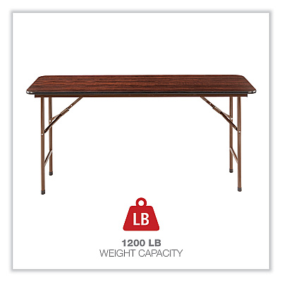 Alera Wood Folding Table, Rectangular, 59.88w x 17.75d x 29.13h, Mahogany (ALEFT726018MY)