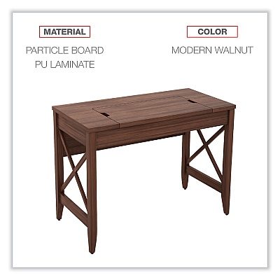 Alera Sit-to-Stand Table Desk, 47.25" x 23.63" x 29.5" to 43.75", Modern Walnut (ALELD4824WA)