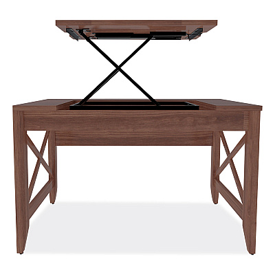 Alera Sit-to-Stand Table Desk, 47.25" x 23.63" x 29.5" to 43.75", Modern Walnut (ALELD4824WA)
