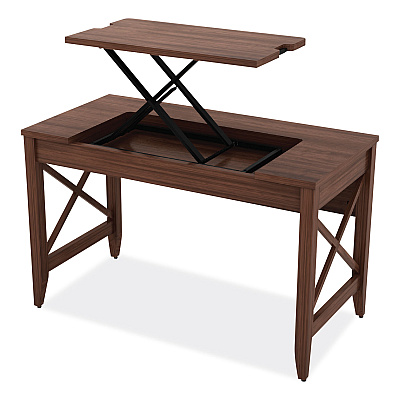 Alera Sit-to-Stand Table Desk, 47.25" x 23.63" x 29.5" to 43.75", Modern Walnut (ALELD4824WA)