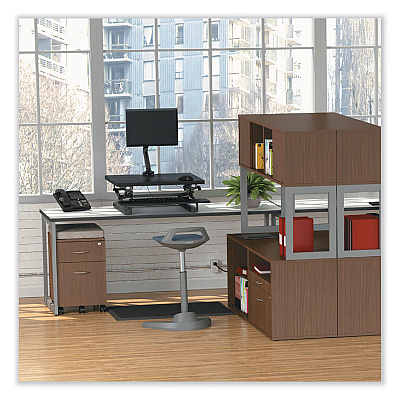 Alera Open Office Desk Series Low File Cabinet Credenza, 2-Drawer: Pencil/File, Legal/Letter, 1 Shelf,Walnut,29.5x19.13x22.88 (ALELS583020WA)