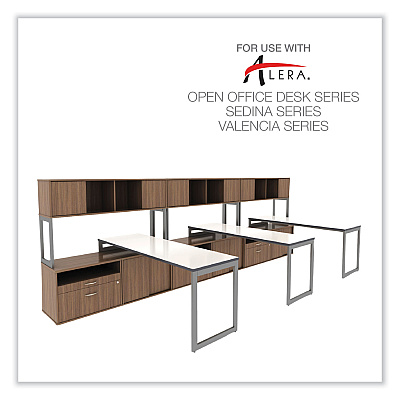 Alera Open Office Desk Series Low File Cabinet Credenza, 2-Drawer: Pencil/File, Legal/Letter, 1 Shelf,Walnut,29.5x19.13x22.88 (ALELS583020WA)