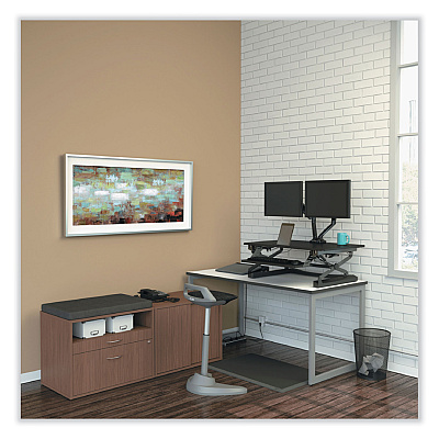 Alera Open Office Desk Series Low File Cabinet Credenza, 2-Drawer: Pencil/File, Legal/Letter, 1 Shelf,Walnut,29.5x19.13x22.88 (ALELS583020WA)