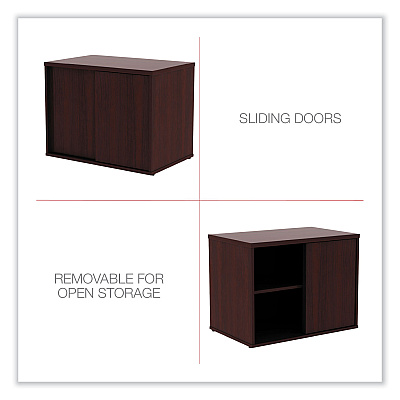 Alera Open Office Low Storage Cab Cred, 29.5w x 19.13d x 22.78h, Mahogany (ALELS593020MY)
