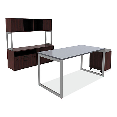 Alera Open Office Low Storage Cab Cred, 29.5w x 19.13d x 22.78h, Mahogany (ALELS593020MY)