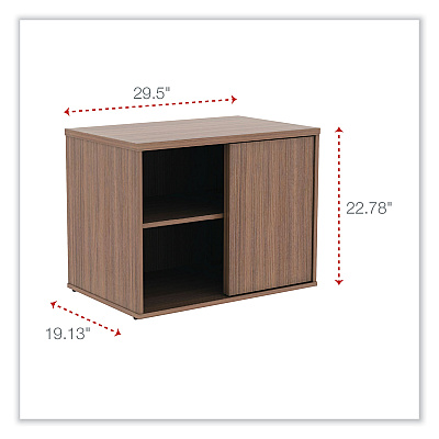 Alera Open Office Low Storage Cabinet Credenza, 29.5 x 19.13 x 22.78, Walnut (ALELS593020WA)