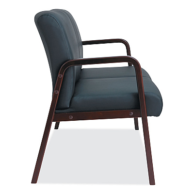 Alera Reception Lounge Series Wood Loveseat, 44.88w x 26.13d x 33h, Black/Mahogany (ALERL2219M)