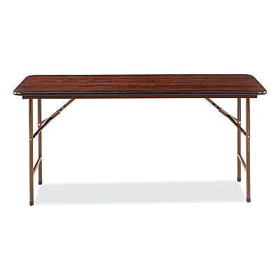 Alera Wood Folding Table, Rectangular, 59.88w x 17.75d x 29.13h, Mahogany (ALEFT726018MY)