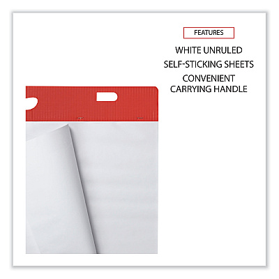 Universal Self-Stick Easel Pad, Unruled, 25 x 30, White, 30 Sheets, 2/Carton (UNV35603)