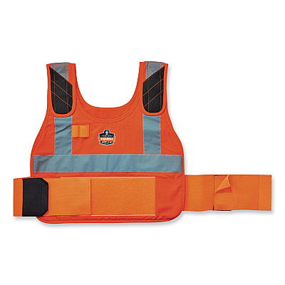 ergodyne Chill-Its 6225 Premium FR Phase Change Cooling Vest, Modacrylic Cotton, Large/X-Large, Orange (EGO12206)