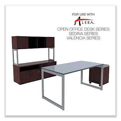 Alera Open Office Desk Series Low File Cabinet Credenza, 2-Drawer: Pencil/File,Legal/Letter,1 Shelf,Mahogany,29.5x19.13x22.88 (ALELS583020MY)
