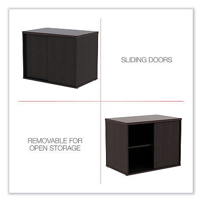 Alera Open Office Low Storage Cab Cred, 29.5w x 19.13d x 22.78h, Espresso (ALELS593020ES)