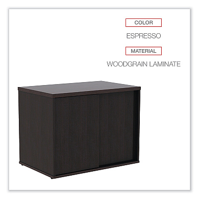 Alera Open Office Low Storage Cab Cred, 29.5w x 19.13d x 22.78h, Espresso (ALELS593020ES)