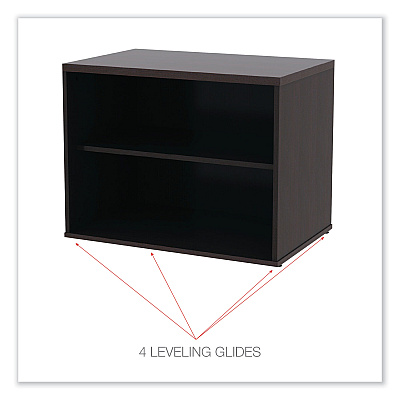 Alera Open Office Low Storage Cab Cred, 29.5w x 19.13d x 22.78h, Espresso (ALELS593020ES)