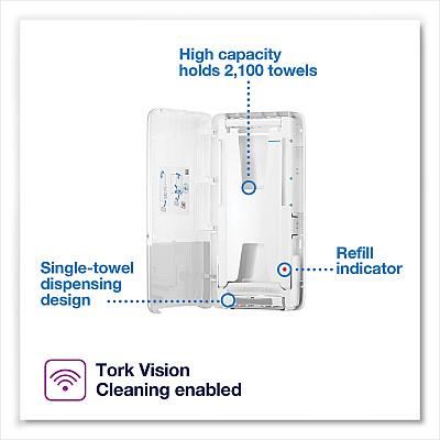 Tork PeakServe Continuous Hand Towel Dispenser, 14.57 x 3.98 x 28.74, White (TRK552520)