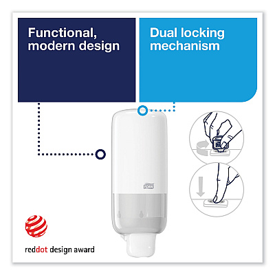 Tork Foam Skincare Manual Dispenser, 1 L Bottle; 33 oz Bottle, 4.45 x 4.13 x 11.26, White, 4/Carton (TRK571501)
