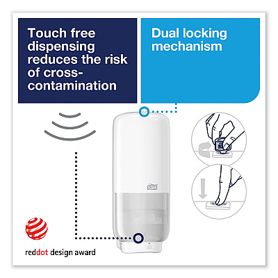 Tork Elevation Foam Skincare Auto Dispenser with Intuition Sensor, 1 L/33 oz, 4.45 x 5.12 x 10.94, White, 4/Carton (TRK571600)