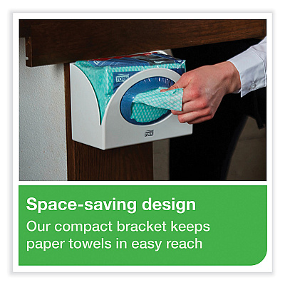 Tork Small Bracket Wiper Dispenser, 8.42 x 4.22 x 5.74, White (TRK655300)