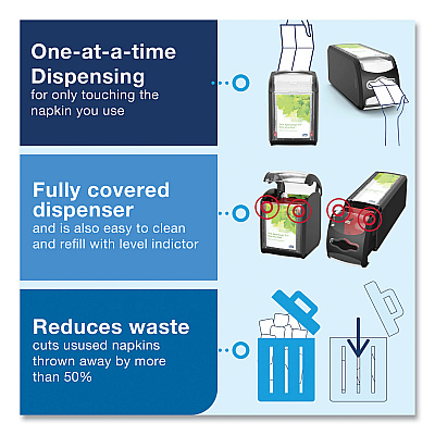 Tork Xpressnap Fit Napkin Dispenser, Countertop, 4.8 x 12.8 x 5.6, Black (TRK7432000)