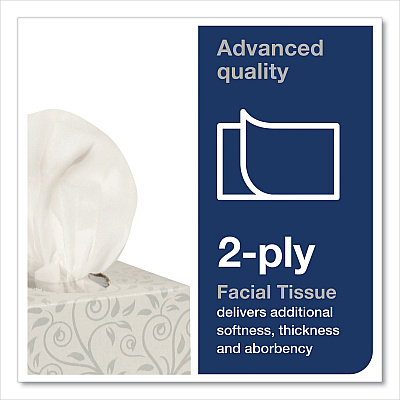 Tork Advanced Facial Tissue, 2-Ply, White, Cube Box, 94 Sheets/Box, 36 Boxes/Carton (TRKTF6830)