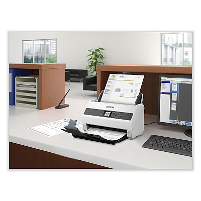Epson DS-870 Color Workgroup Document Scanner, 600 dpi Optical Resolution, 100-Sheet Duplex Auto Document Feeder (EPSB11B250201)