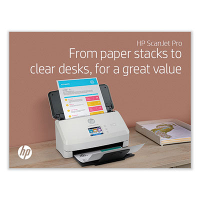 HP ScanJet Pro N4000 snw1 Sheet-Feed Scanner, 600 dpi Optical Resolution, 50-Sheet Duplex Auto Document Feeder (HEW6FW08A)