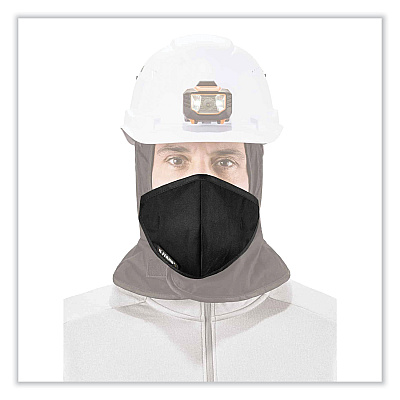 ergodyne N-Ferno 6870 2-Layer Thermal Mouthpiece, Fleece/Cotton, Black, One Size Fits Most (EGO16870)