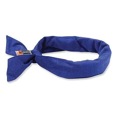 ergodyne Chill-Its 6700FR Fire Resistant Cooling Tie Bandana Headband, One Size Fits Most, Blue (EGO12607)