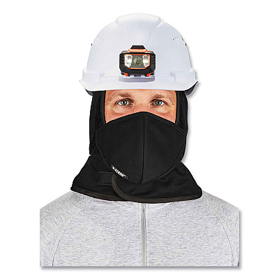 ergodyne N-Ferno 6871 2-Layer Winter Liner + Mouthpiece Kit, Fleece/Cotton, One Size Fits Most, Black (EGO16871)