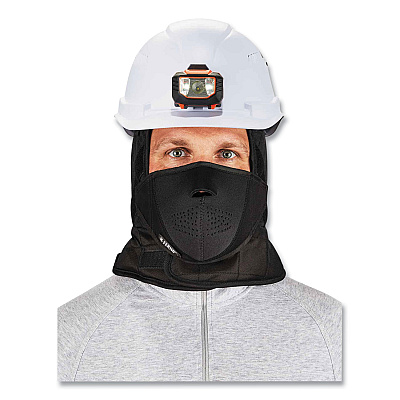 ergodyne N-Ferno 6878 3-Layer Winter Liner + Mouthpiece Kit, Fleece/Neoprene/Polyester, One Size Fits Most, Black (EGO16878)
