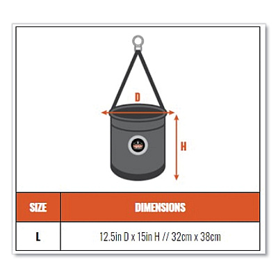 ergodyne Arsenal 5733 Large Plastic Bottom Canvas Hoist Bucket, 100 lb, White (EGO14433)