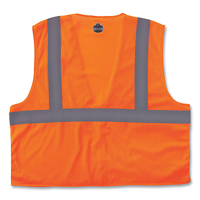 ergodyne GloWear 8210Z Class 2 Economy Mesh Vest, Polyester, Orange, X-Small (EGO21041)
