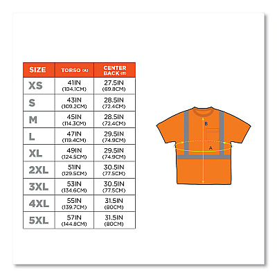 ergodyne GloWear 8289 Class 2 Hi-Vis T-Shirt, Polyester, Orange, X-Small (EGO21511)