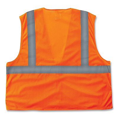 ergodyne GloWear 8205Z Class 2 Super Economy Mesh Vest, Polyester, Orange, 2X-Large/3X-Large (EGO20987)