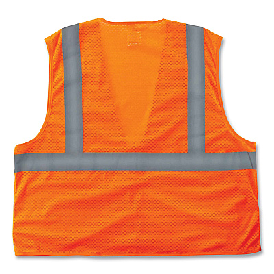 ergodyne GloWear 8205Z Class 2 Super Economy Mesh Vest, Polyester, Orange, Large/X-Large (EGO20985)