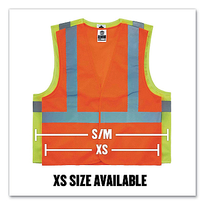 ergodyne GloWear 8205HL Class 2 Super Economy Mesh Vest, Polyester, Orange, X-Small (EGO20961)