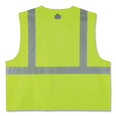 ergodyne GloWear 8225Z Class 2 Standard Solid Vest, Polyester, Lime, 4X-Large/5X-Large (EGO21169)